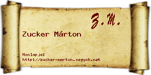 Zucker Márton névjegykártya
